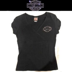 HARLEY DAVIDSON women’s black top size M preloved condition.
